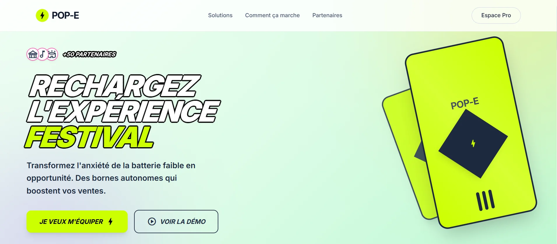 POP-E - Site marketing et e-commerce batteries festivals