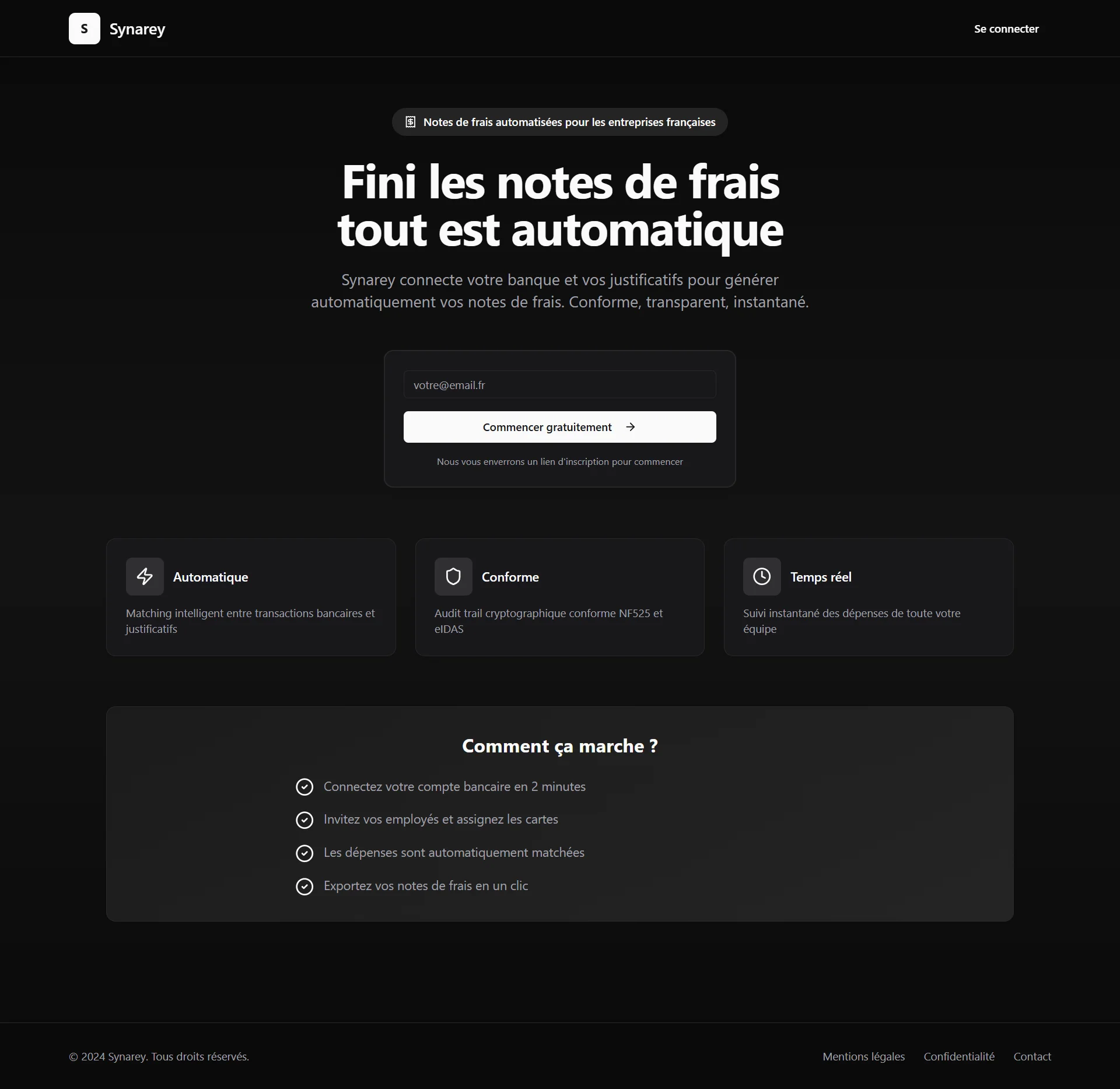 Synarey - Plateforme SaaS de réconciliation notes de frais